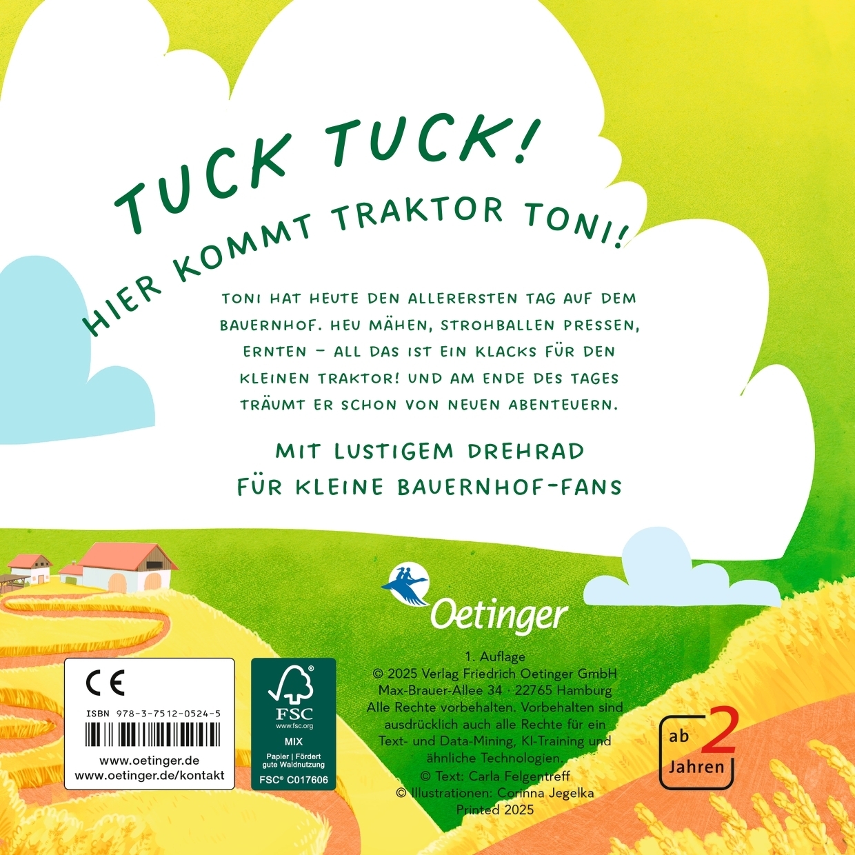 Rückseitencover Einsatz für Toni Traktor