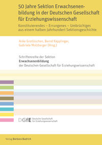 Vorderes Coverbild 50 Jahre Sektion Erwachsenenbildung in der Deutschen Gesellschaft für Erziehungswissenschaft