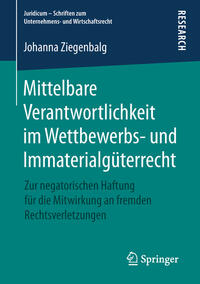 Vorderes Coverbild Mittelbare Verantwortlichkeit im Wettbewerbs- und Immaterialgüterrecht