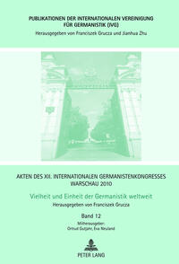 Vorderes Coverbild Akten des XII. Internationalen Germanistenkongresses Warschau 2010- Vielheit und Einheit der Germanistik weltweit