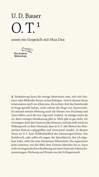 Vorderes Coverbild O.T.