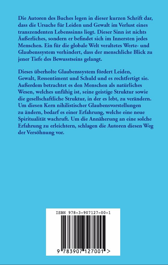 Rückseitencover Vorschlag zur Versöhnung
