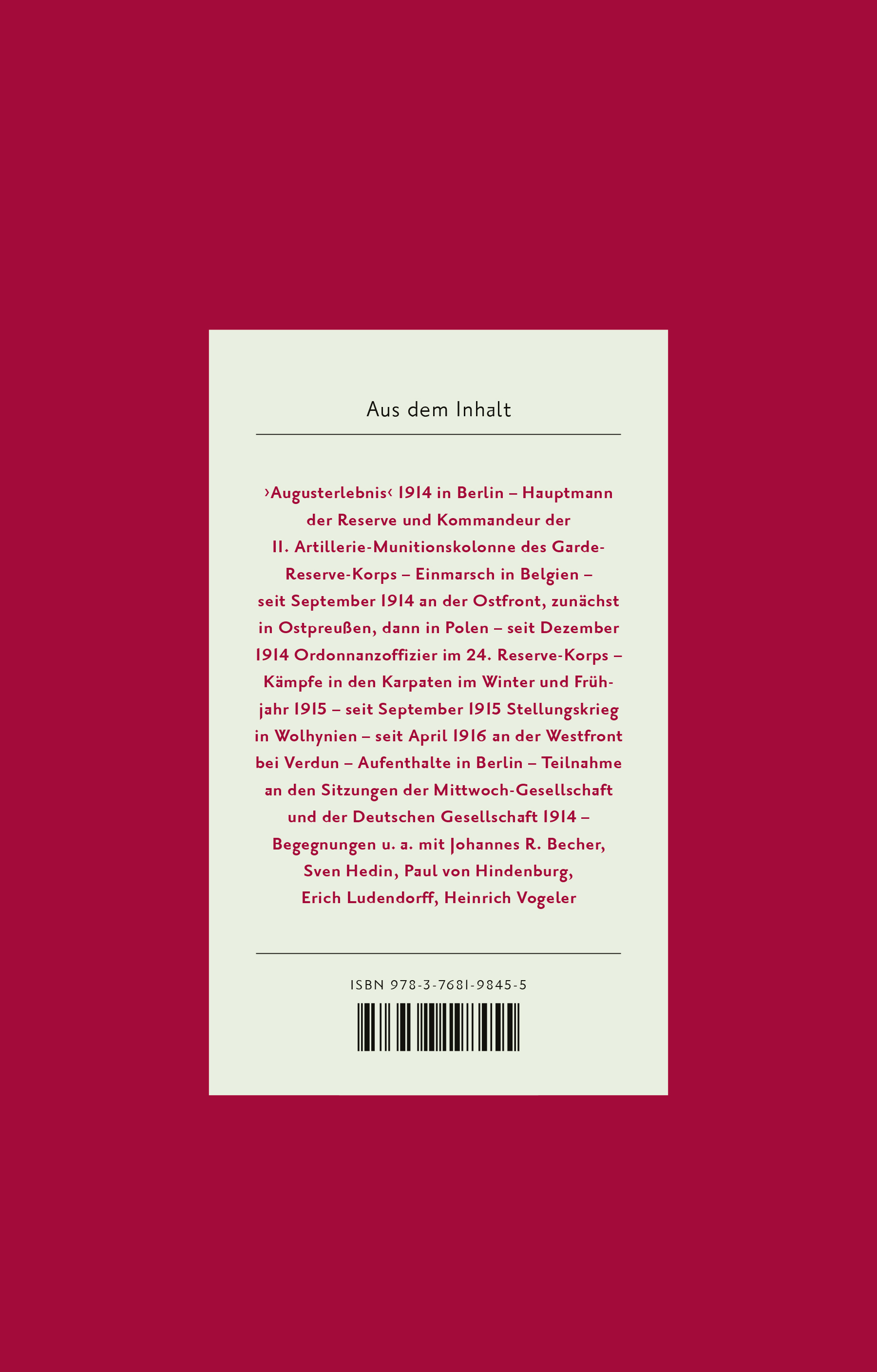 Rückseitencover Das Tagebuch (1880–1937), Band 5 (Das Tagebuch 1880-1937, Bd. 5)