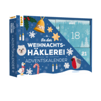 Vorderes Coverbild In der Weihnachtshäklerei - Der Adventskalender mit Material und Anleitungsbuch für 24 Häkelprojekte