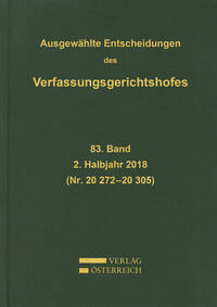 Vorderes Coverbild Ausgewählte Entscheidungen des Verfassungsgerichtshofes