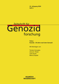 Vorderes Coverbild Zeitschrift für Genozidforschung, 22. Jahrgang 2024, Heft 2