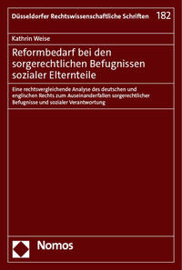 Vorderes Coverbild Reformbedarf bei den sorgerechtlichen Befugnissen sozialer Elternteile
