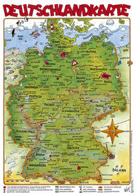Vorderes Coverbild Cartoonlandkarten / Deutschlandkarte