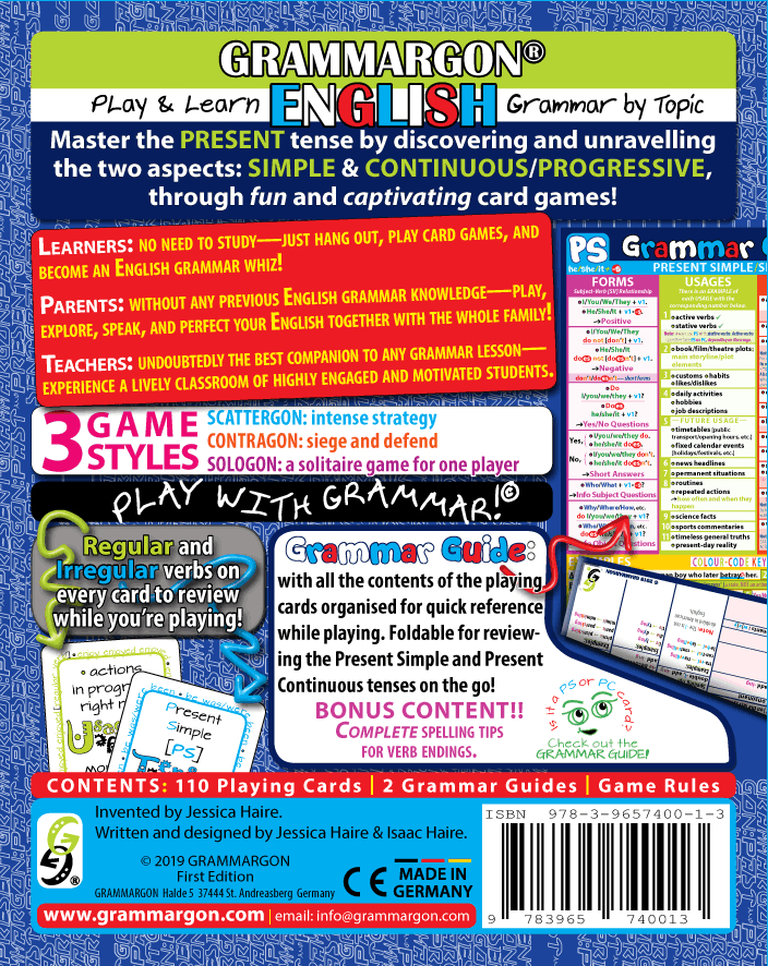 Rückseitencover GRAMMARGON® Play & Learn English Grammar by Topic