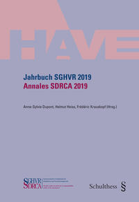 Vorderes Coverbild Jahrbuch SGHVR 2019 / Annales SDRCA 2019