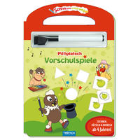Vorderes Coverbild Trötsch Unser kleines Sandmännchen Schreib und wisch weg Vorschulspiele Pittiplatsch Pappenbuch