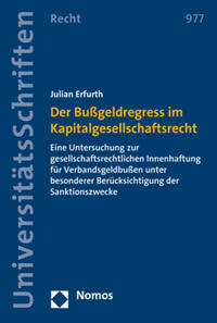 Vorderes Coverbild Der Bußgeldregress im Kapitalgesellschaftsrecht