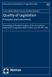 Vorderes Coverbild Quality of Legislation - Principles and Instruments