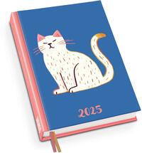 Vorderes Coverbild DUMONT - Taschenkalender White Cat 2025, 11,3x16,3cm, Terminplaner mit Wochenkalendarium, zwei Lesebändchen und vielen Sonderseiten