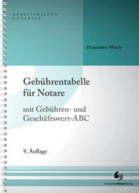 Vorderes Coverbild Gebührentabelle für Notare