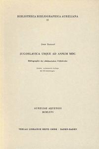 Vorderes Coverbild Jugoslavica usque ad annum MDC