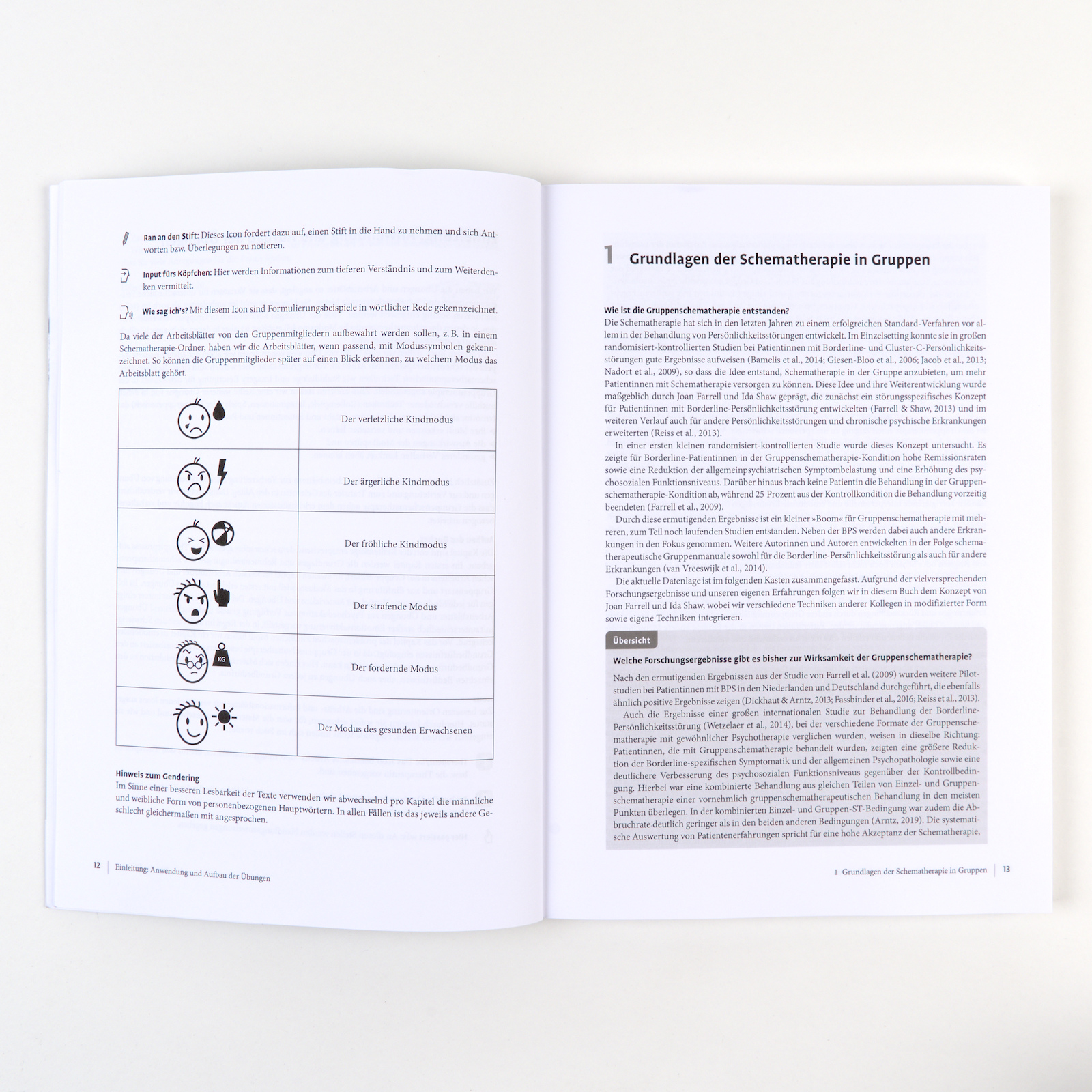 Beispielinhalt (Bild) Therapie-Tools Schematherapie in der Gruppe