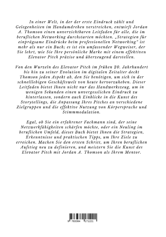 Rückseitencover Elevator Pitch
