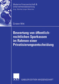 Vorderes Coverbild Bewertung von öffentlich-rechtlichen Sparkassen im Rahmen einer Privatisierungsentscheidung