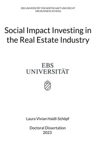 Vorderes Coverbild Social Impact Investing in the Real Estate Industry