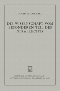 Vorderes Coverbild Die Wissenschaft vom Besonderen Teil des Strafrechts
