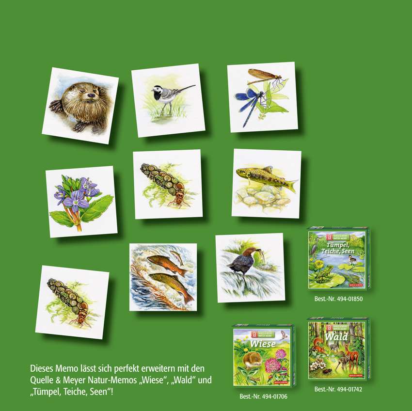 Rückseitencover Natur-Memo „Quellen, Bäche, Flüsse“