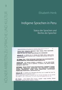Vorderes Coverbild Indigene Sprachen in Peru