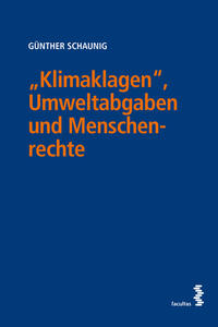 Vorderes Coverbild „Klimaklagen“, Umweltabgaben und Menschenrechte