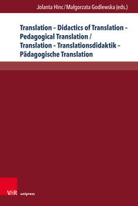 Vorderes Coverbild Translation – Didactics of Translation – Pedagogical Translation / Translation – Translationsdidaktik – Pädagogische Translation