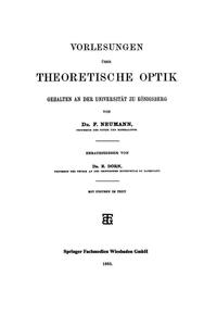 Vorderes Coverbild Vorlesungen über Theoretische Optik
