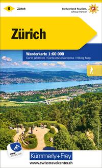 Vorderes Coverbild Kümmerly+Frey Wanderkarte 6 Zürich 1:60.000