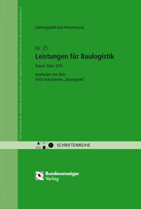 Vorderes Coverbild Leistungsbild und Honorierung - Leistungen für Baulogistik