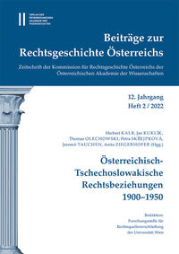 Vorderes Coverbild Beiträge zur Rechtsgeschichte Österreichs, 12. Jahrgang, Heft 2/2022
