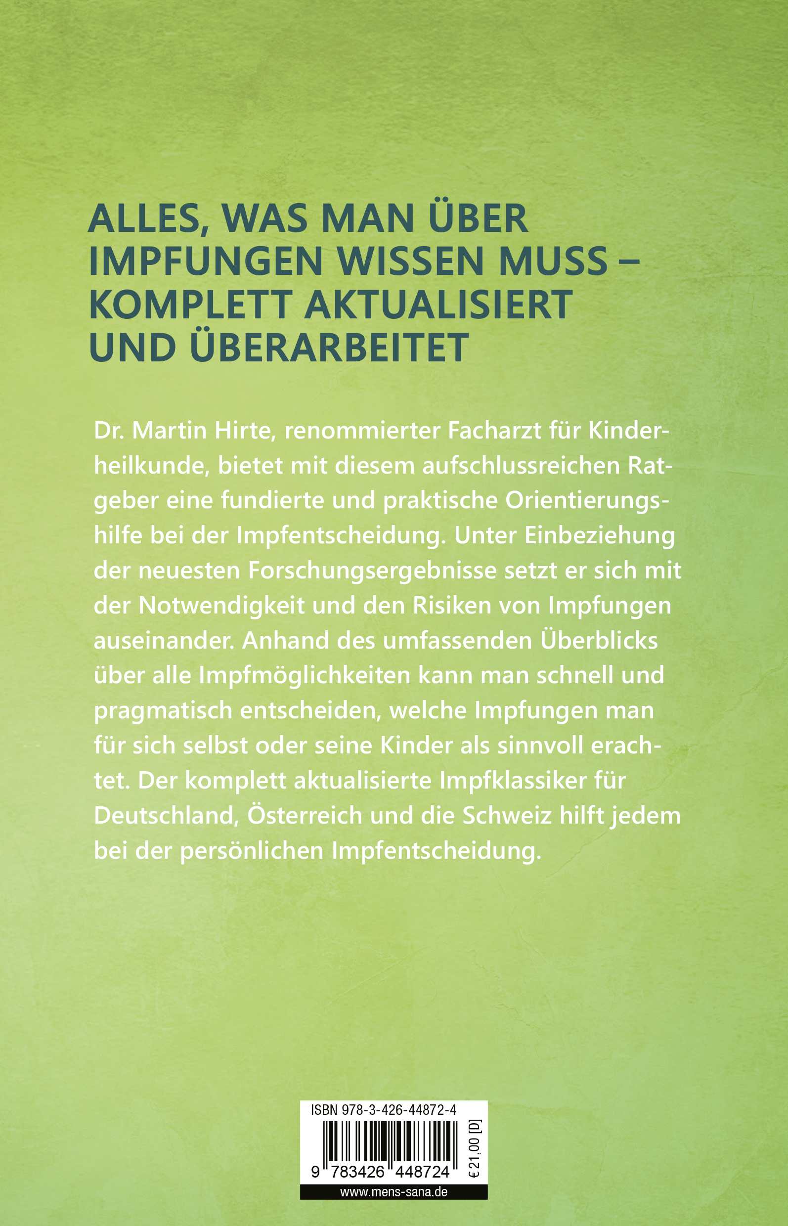 Rückseitencover Impfen Pro & Contra