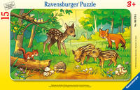 Vorderes Coverbild Kinderpuzzle 15 Teile - Tierkinder des Waldes