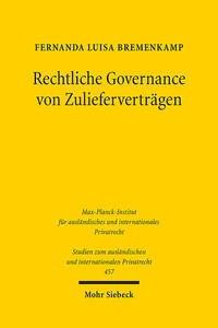 Vorderes Coverbild Rechtliche Governance von Zulieferverträgen