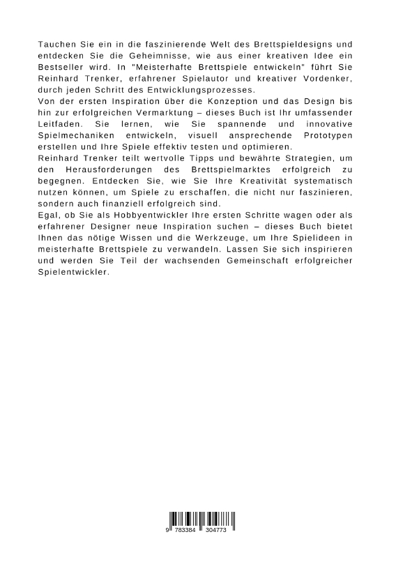 Rückseitencover Meisterhafte Brettspiele entwickeln