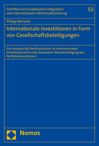 Vorderes Coverbild Internationale Investitionen in Form von Gesellschaftsbeteiligungen