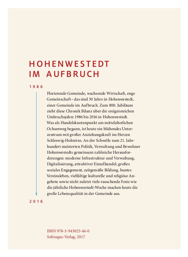 Rückseitencover Hohenwestedt im Aufbruch