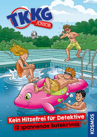 Vorderes Coverbild TKKG Junior, Kein Hitzefrei für Detektive - 12 spannende Ratekrimis