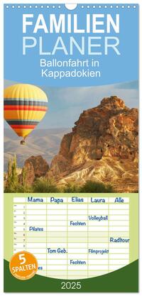 Vorderes Coverbild Familienplaner 2025 - Ballonfahrt in Kappadokien mit 5 Spalten (Wandkalender, 21 x 45 cm) CALVENDO