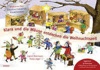 Vorderes Coverbild Klara und die Mäuse entdecken die Weihnachtszeit. Bildkarten fürs Erzähltheater Kamishibai