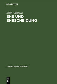 Vorderes Coverbild Ehe und Ehescheidung