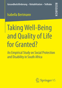 Vorderes Coverbild Taking Well-Being and Quality of Life for Granted?