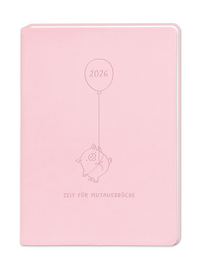Vorderes Coverbild Terminplaner Lederlook 2026 Rosa