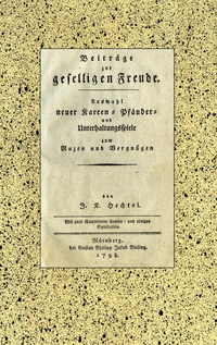 Vorderes Coverbild Johann Kaspar Hechtel: Beiträge zur geselligen Freude