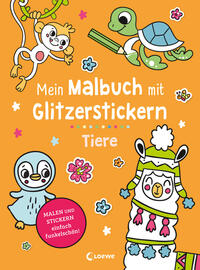Vorderes Coverbild Mein Malbuch mit Glitzerstickern - Tiere