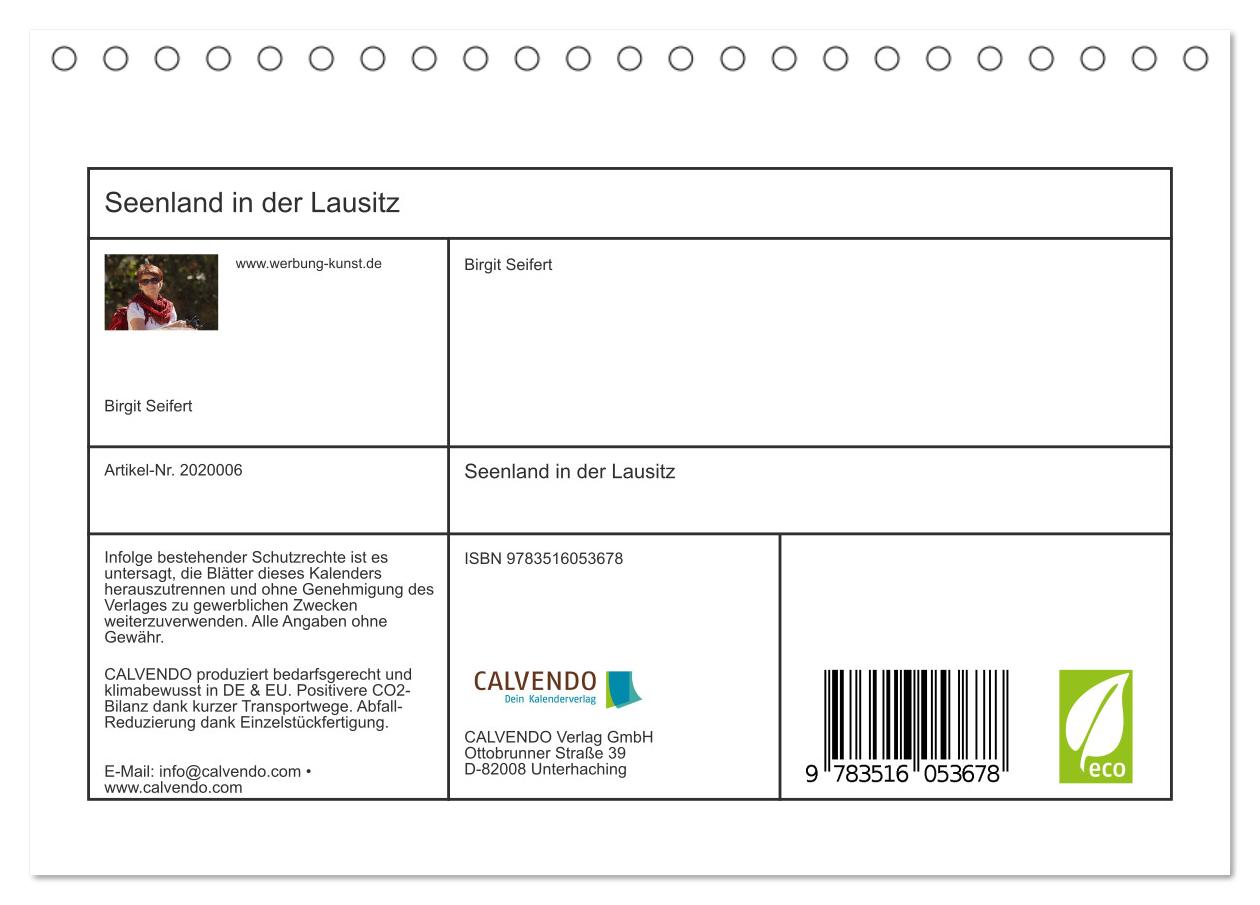 Beispielinhalt (Bild) Seenland in der Lausitz (Tischkalender 2026 DIN A5 quer), CALVENDO Monatskalender