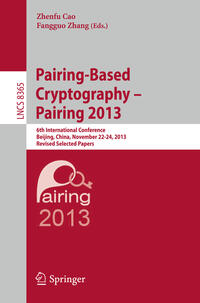 Vorderes Coverbild Pairing-Based Cryptography -- Pairing 2013