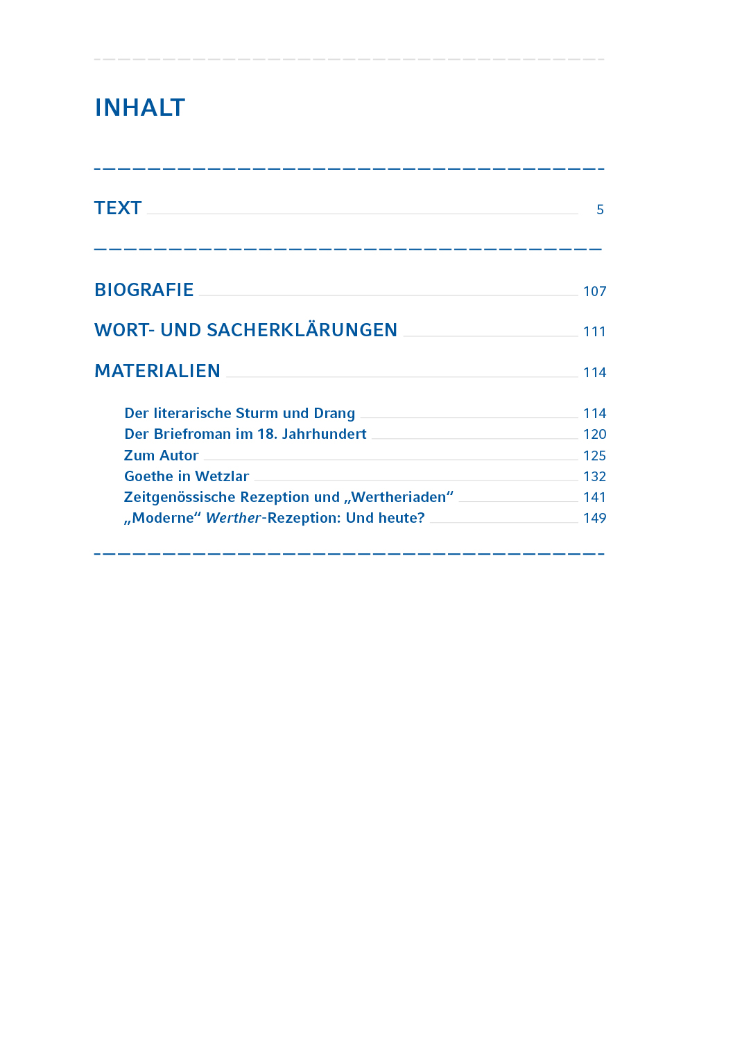 Beispielinhalt (Bild) Die Leiden des jungen Werther